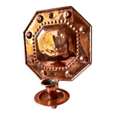 Applique en cuivre antique scandinave pour bougie murale
