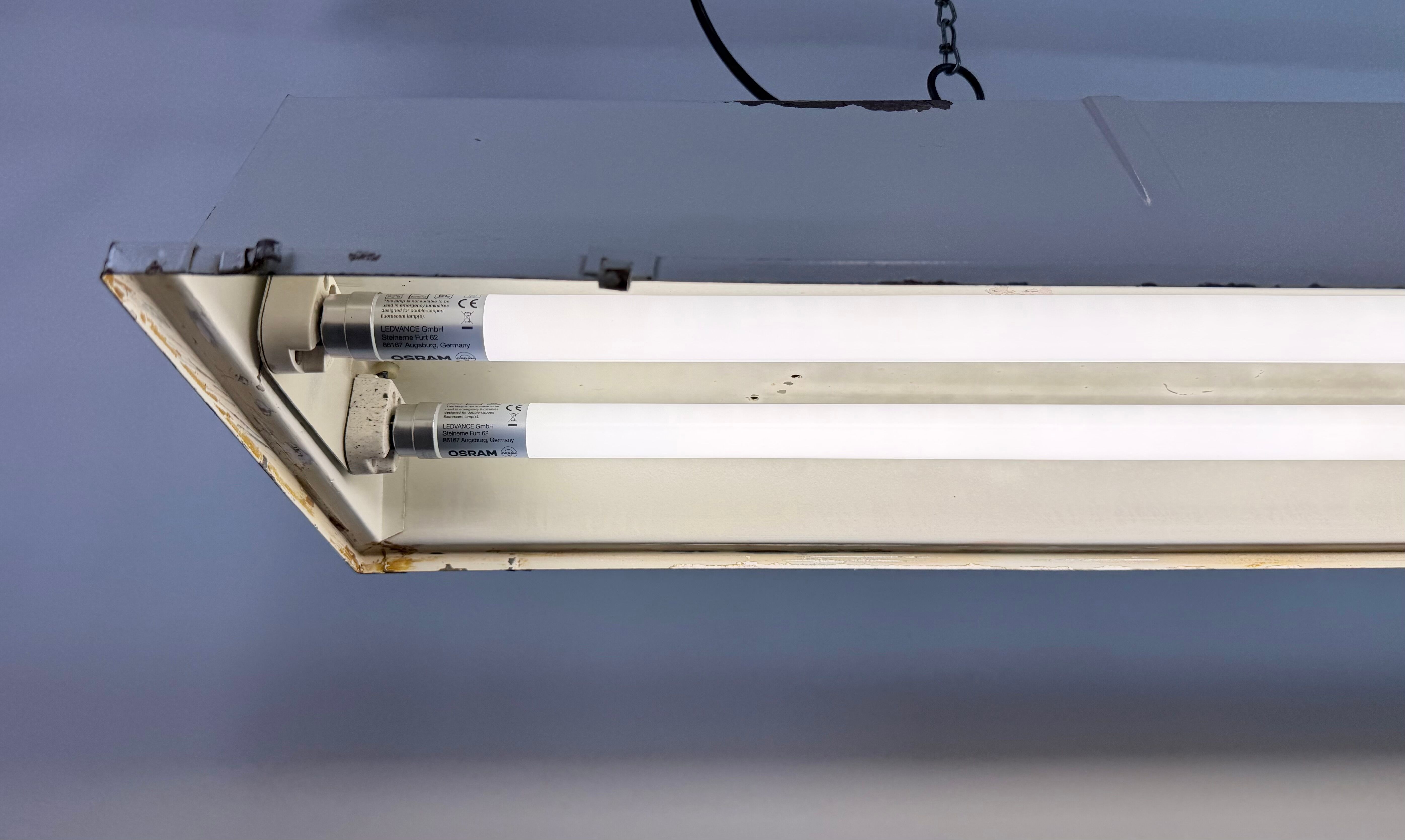 Industrial Silver Tube Light from Elektrosvit, 1970s