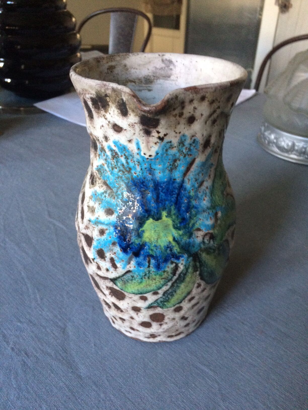 Ceramic pitcher Vallauris la Roue