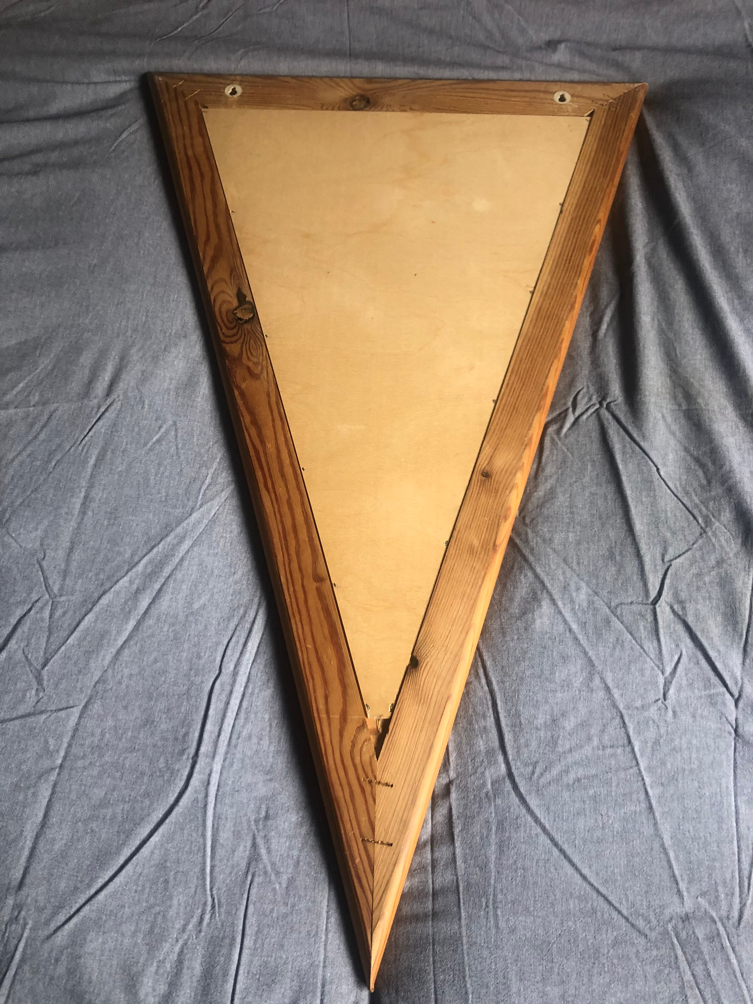 Triangular mirror 80s vintage 57x95cm