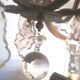 Lustre en bronze et pampilles bicolore