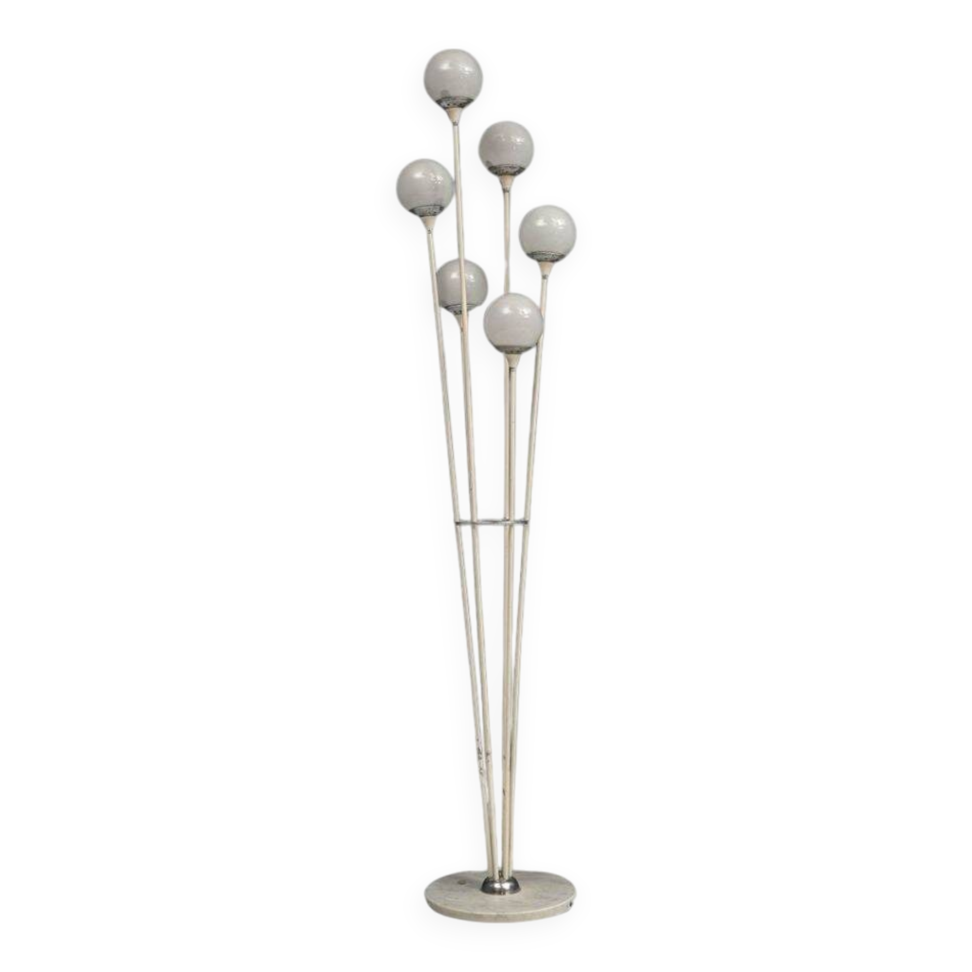 Stilnovo Alberello Floor Lamp, 1960s, White Metal & Marble Base