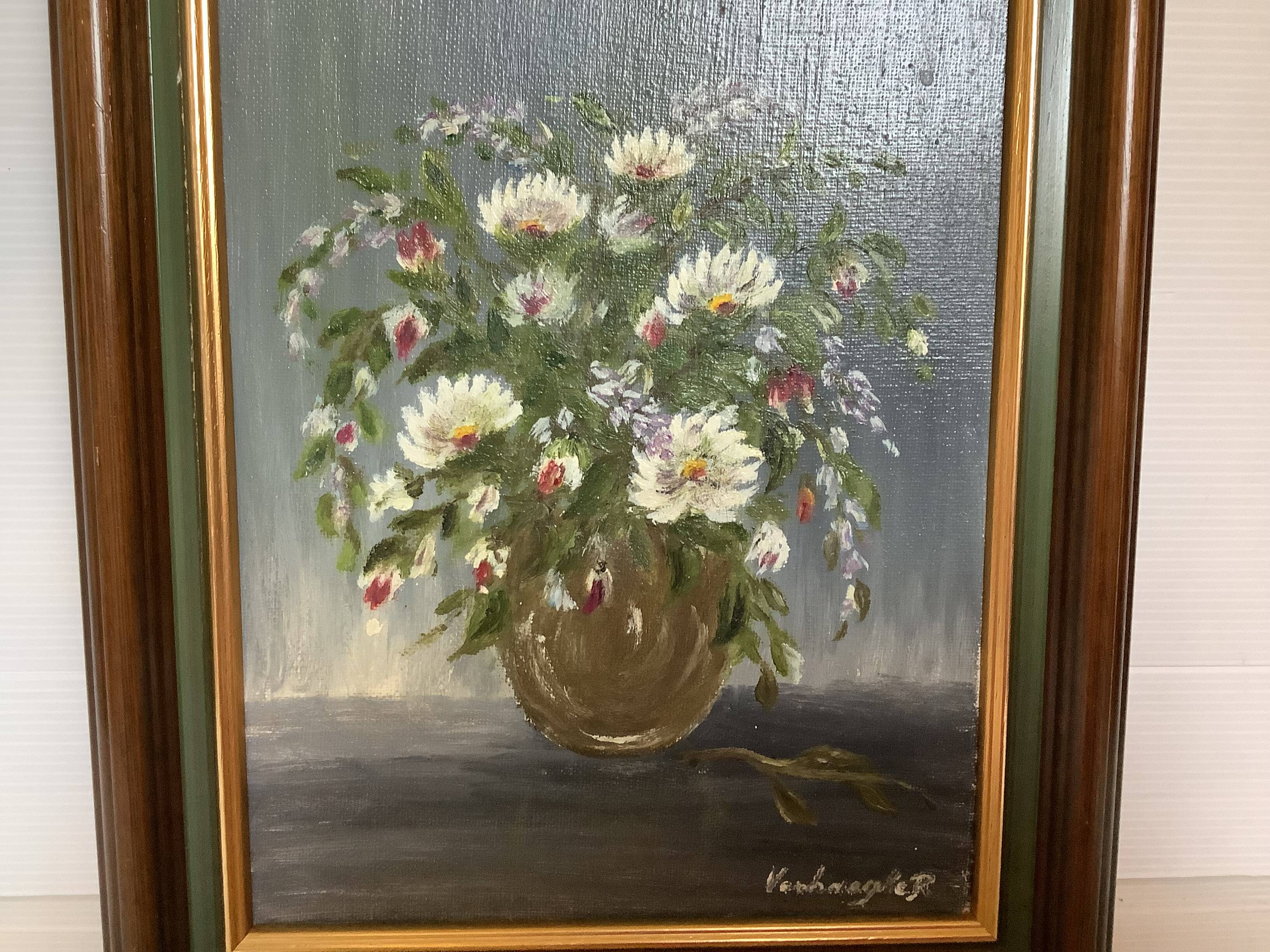 Bouquet of flowers oil on canvas painting