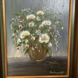 Bouquet of flowers oil on canvas painting