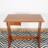 Elegant small teak desk, with drawer, 1960s.