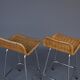 Chromed steel and rattan bar stools from Rohé Noordwolde, 1960s, Set of 2
