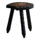 Swedish tripod stool in pine and cowhide, Wabi Sabi, 1950s