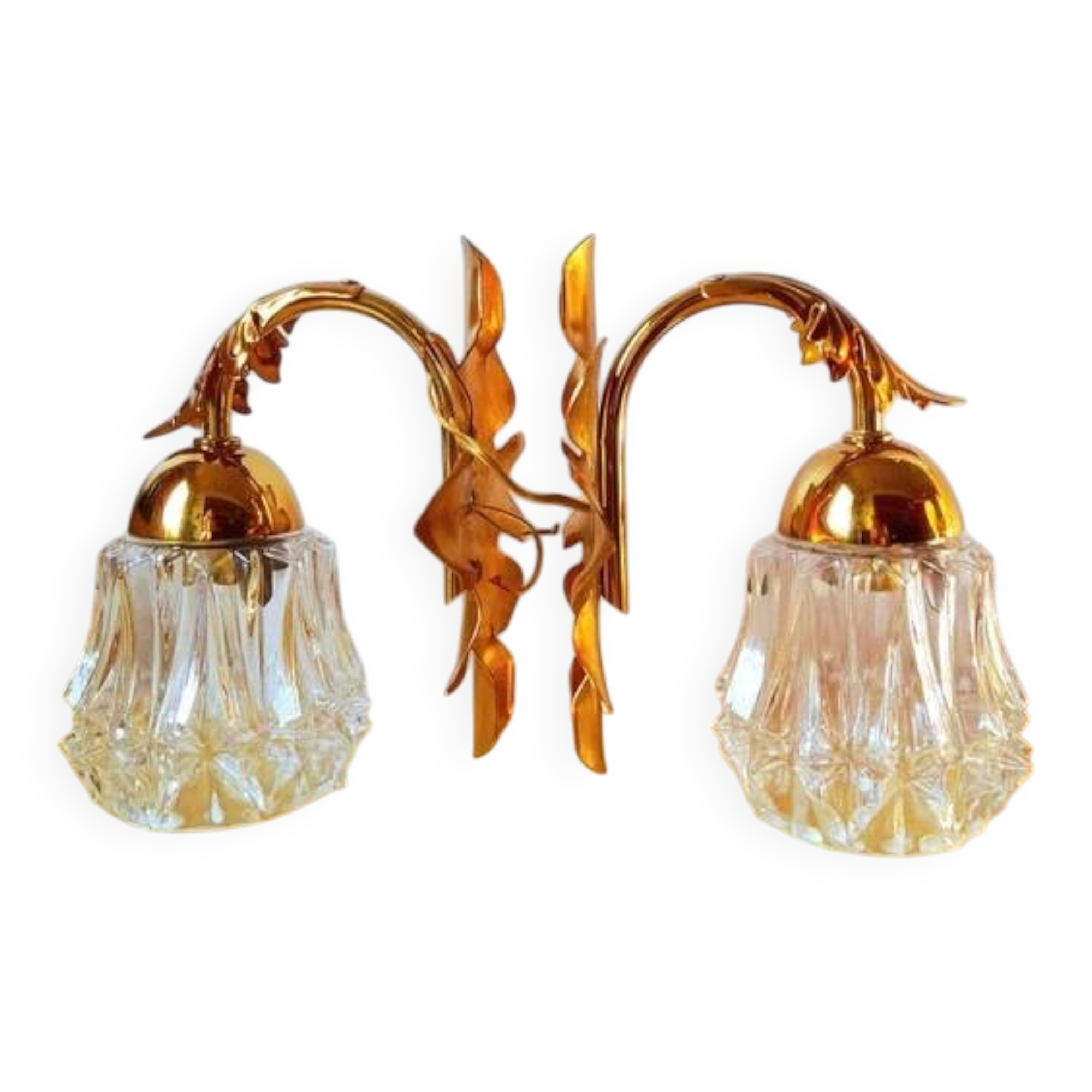 Pair of Acanthus Leaf Wall Lights 1970