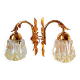 Pair of Acanthus Leaf Wall Lights 1970