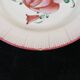 Plate in Faience de l'est pink red 19th LUNEVILLE ISLETTES ST CLEMENT nº1