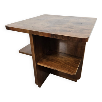 Art Decò coffee table from the 1930s, square in walnut burl