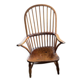 Grand fauteuil Windsor à dossier en cerceau en orme du 19ème siècle | Vernaculaire