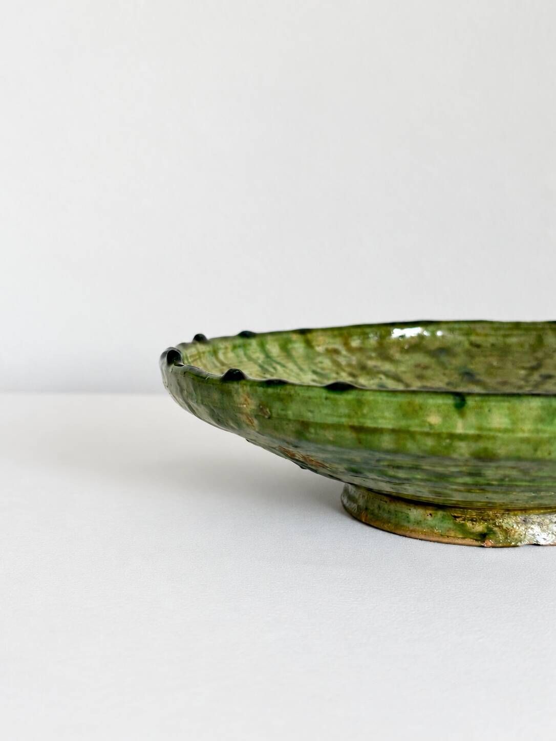 Old Tamegroute bowl, green glazed ceramics, pottery, catch-all.