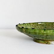 Coupe, vide-poche Tamegroute ancienne en céramique vernissée verte