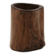 Small brutalist monoxyle vase in wood, 1970s.