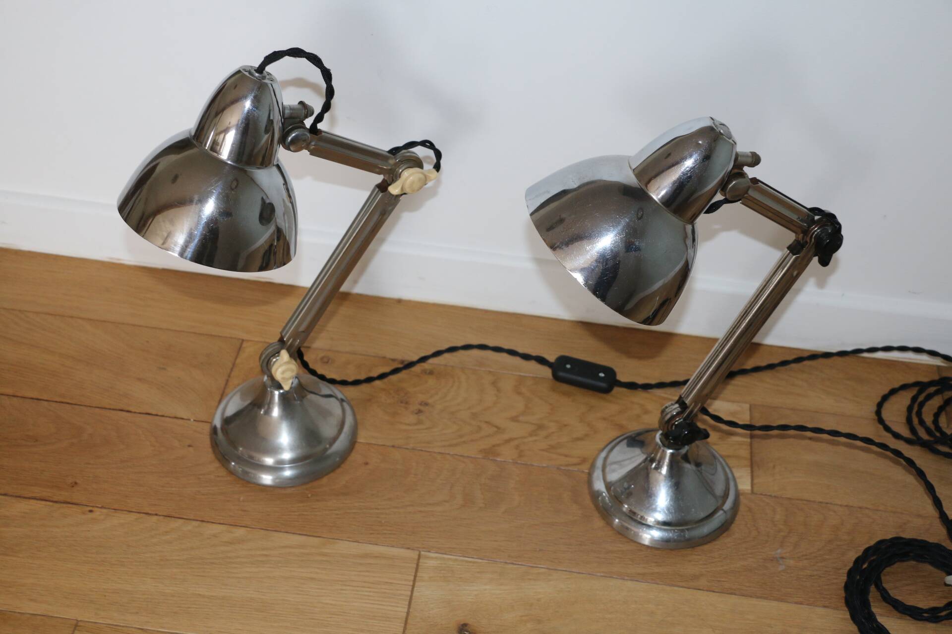 Pair of Super Chrome lamps 1930