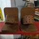 Pair of wooden dice bookends, circa 1960