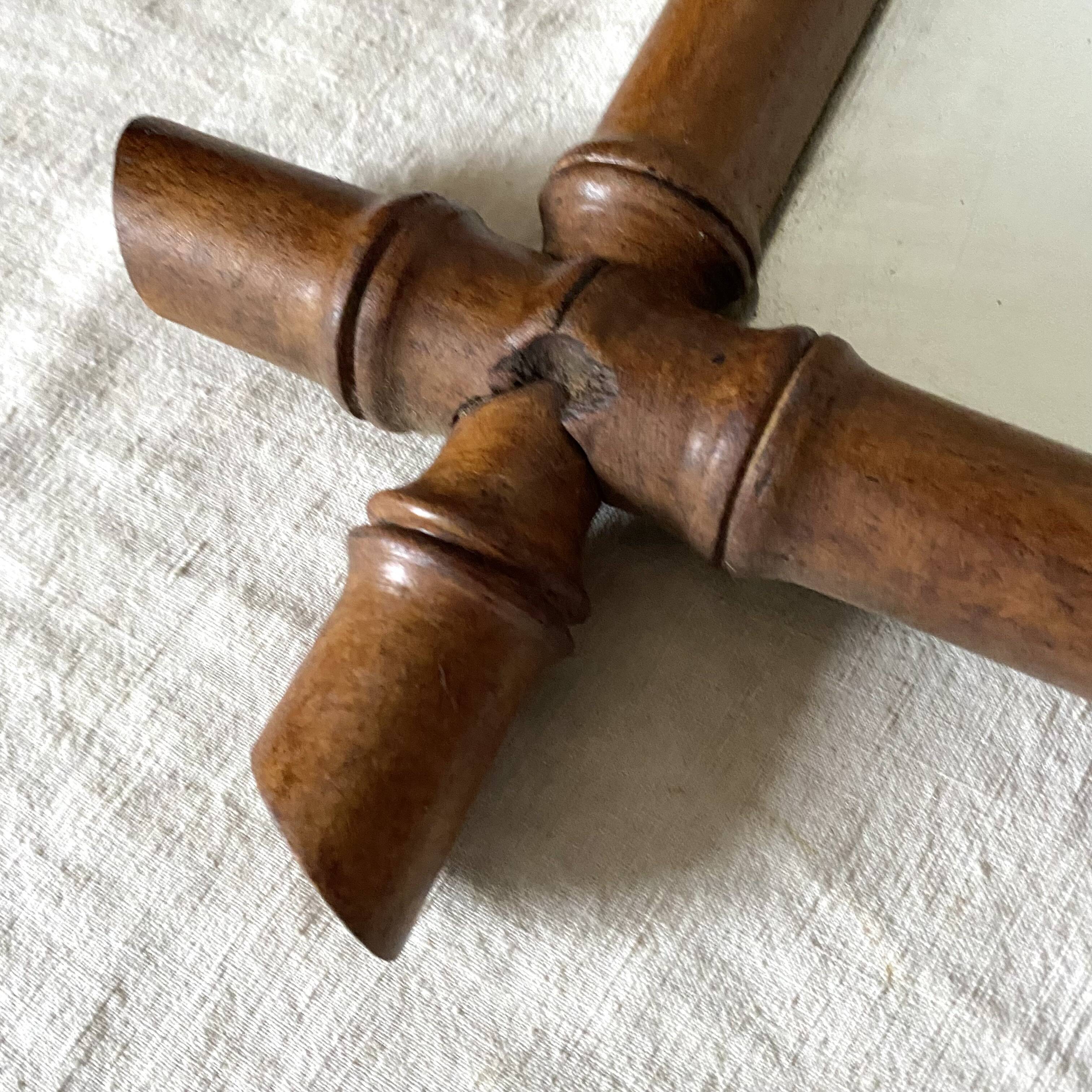 Antique wooden mirror turned bamboo style