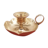 Golden brass candle holder