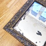 Petit miroir ancien en stuc doré à la feuille d'OR - "Isidore"