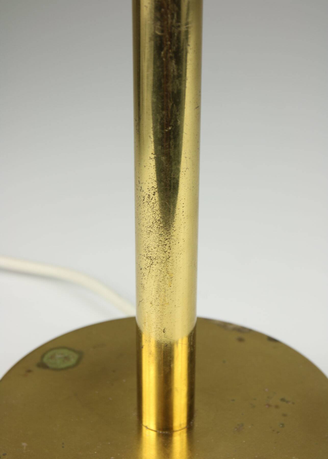 Mid-Century Brass & Glass Table Lamp