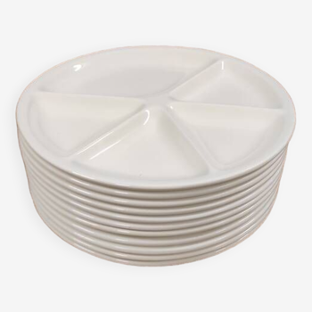 Assiettes compartimentées, blanches