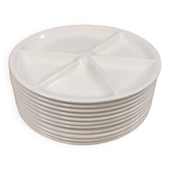 Compartmented plates, white