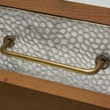 Mid-Century Modern Sideboard with Hammered Metal Façade, France, 1960s