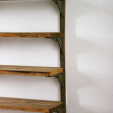 Metal and wood wall shelf