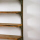 Metal and wood wall shelf