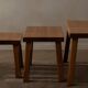 Brutalist Solid Oak Nesting Tables (Set of 3) – Dutch 1970s
