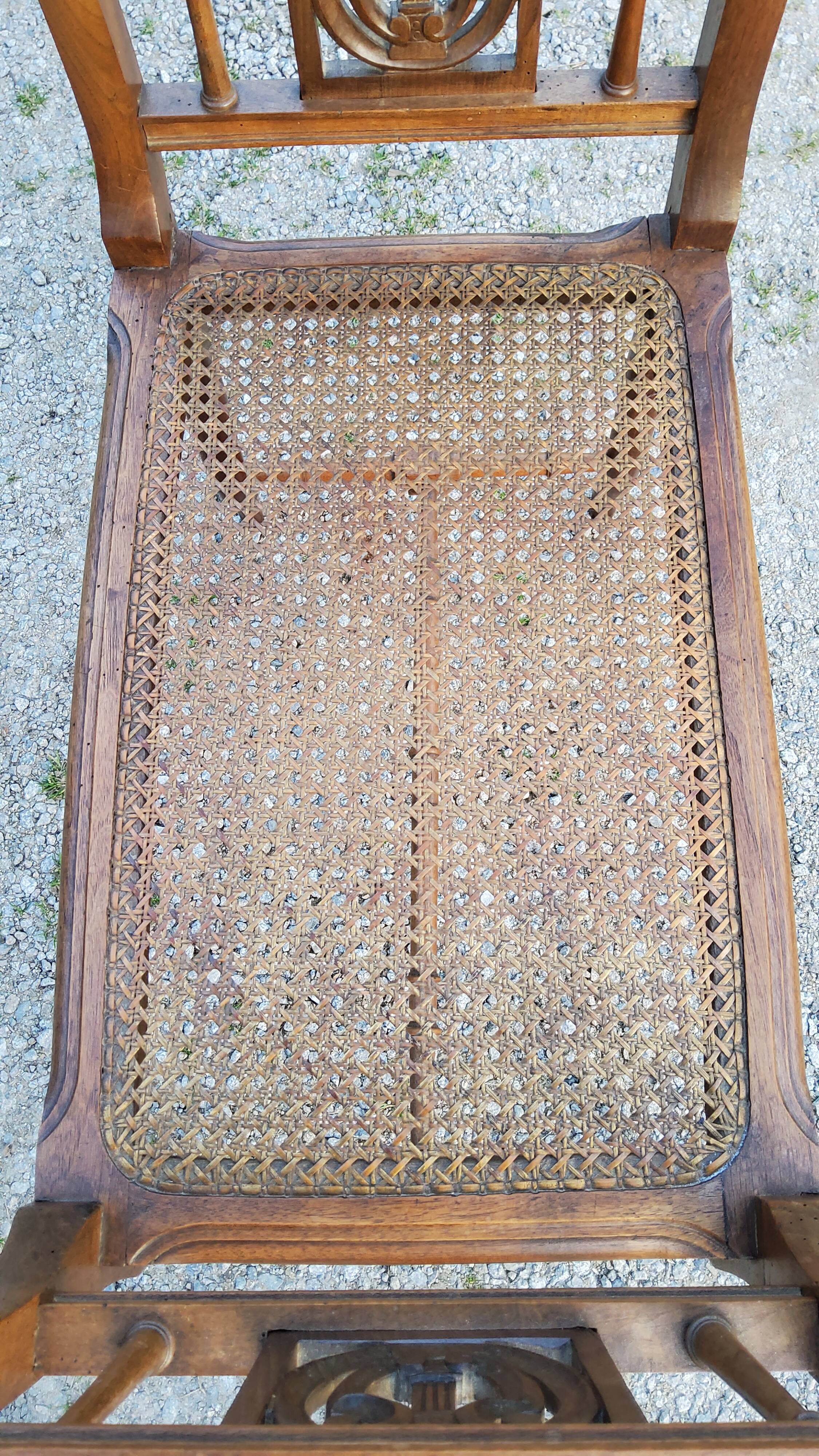 Former walnut cane music bench