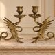 Pair of candlesticks with a winged dragon design – Napoleon III style