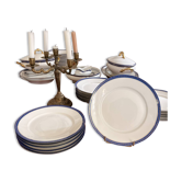 Lot 6 Flat plates Porcelain Limoges Blue Gold Betoule & Legrand 2/2