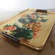 Floral formica and gold metal tray 50 60s