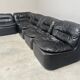 Modular black leather element sofa, 1970s