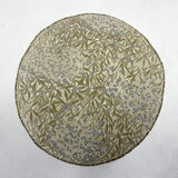 Upholstered wallnut veneer footstool, italy 1950