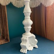 Bassano ceramic lamp with fringed shade