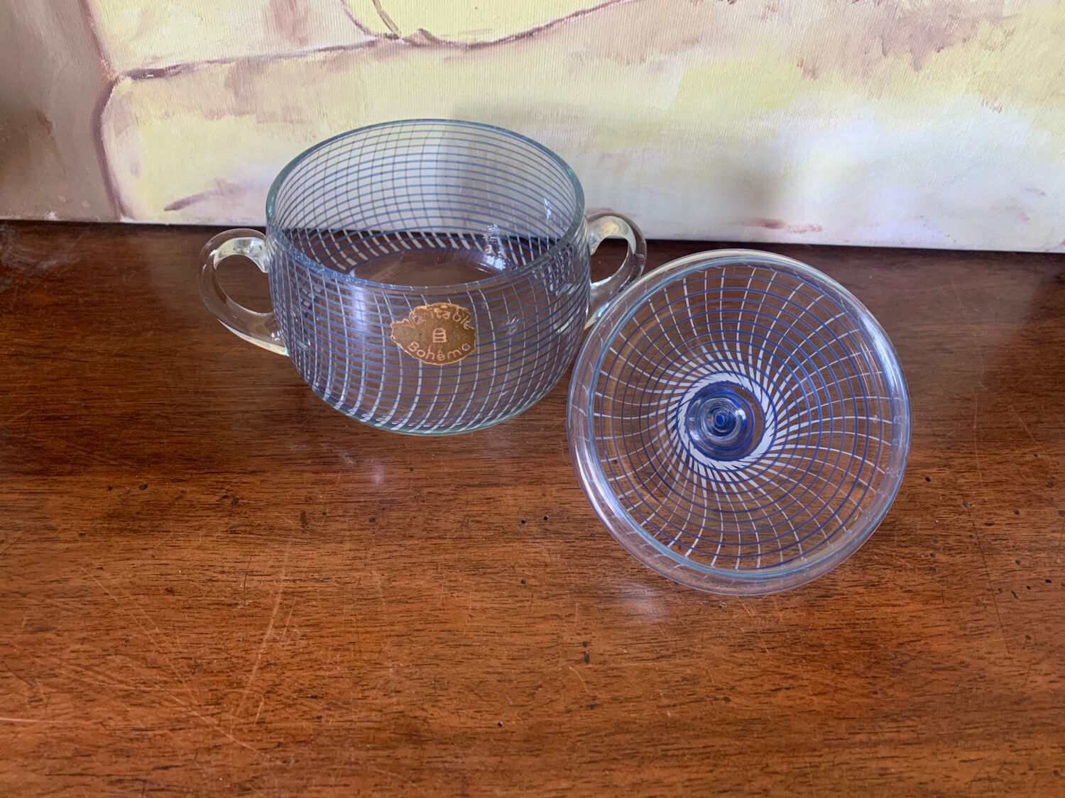 Bohemian crystal bonbonnière