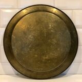 Moroccan artisanal tray in partitioned copper