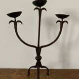 Brutalist Iron Candle Holder Circa 1970 Vintage