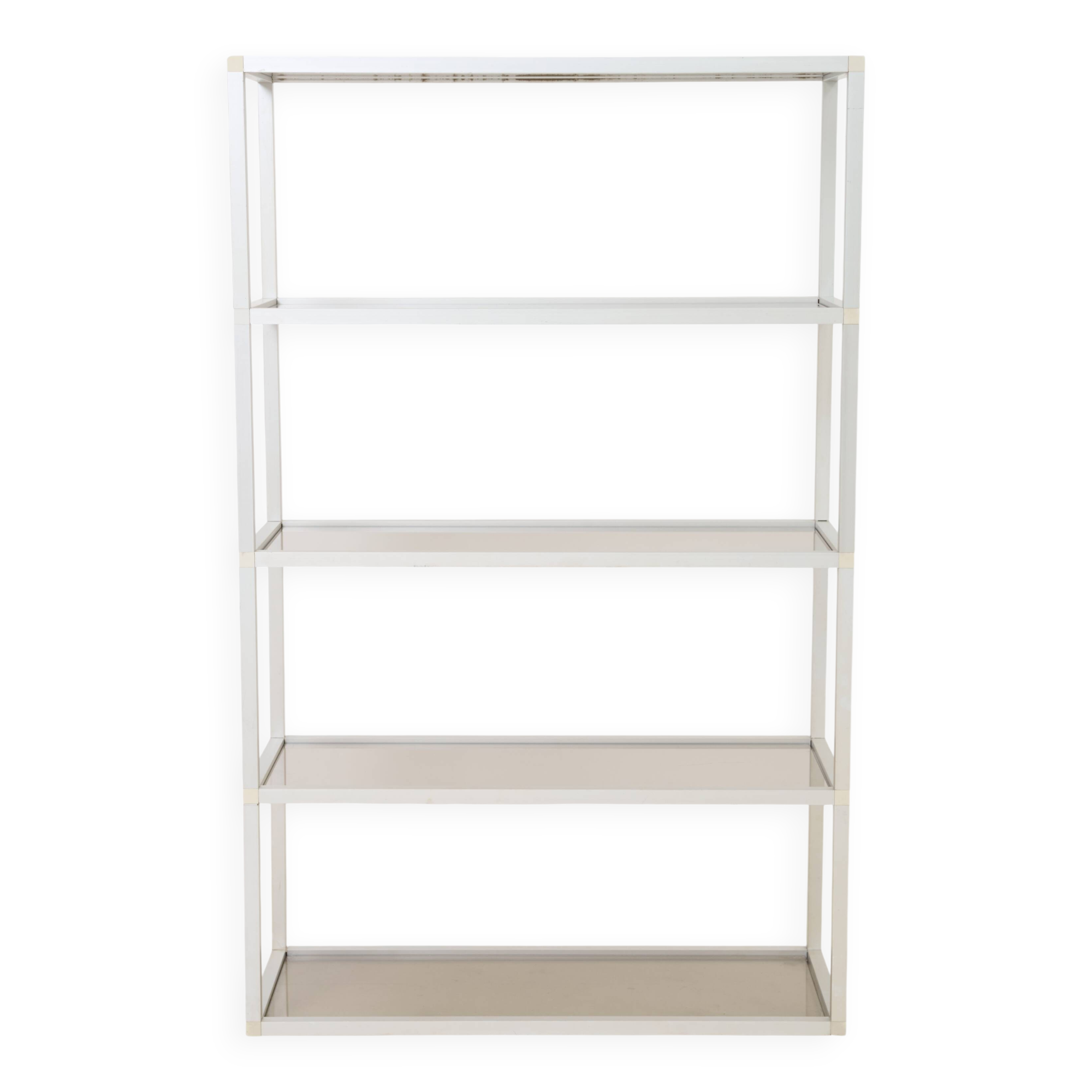 Smoked glass and metal shelf, 1970s