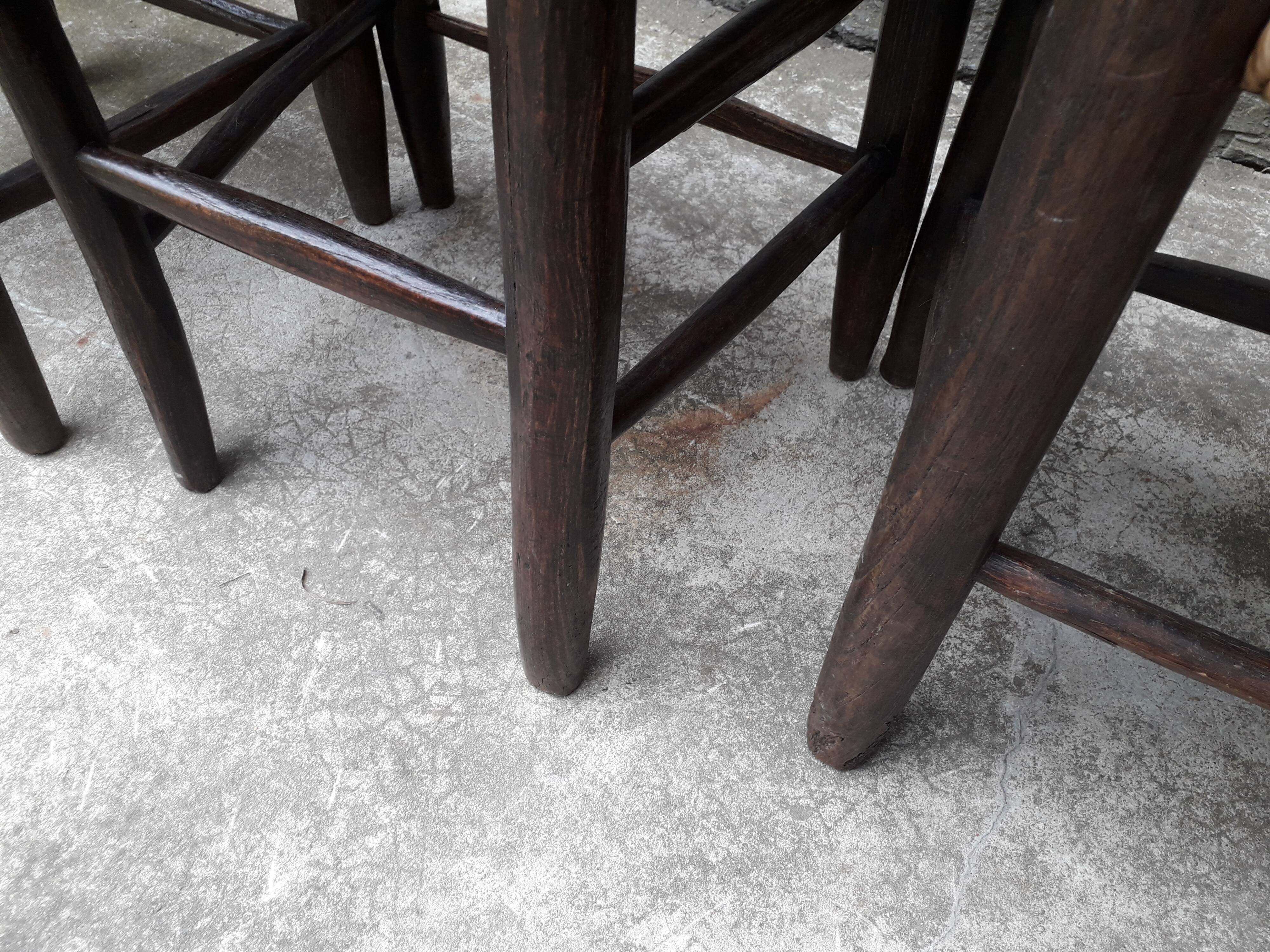 Mulched brutalist chairs, set of 6