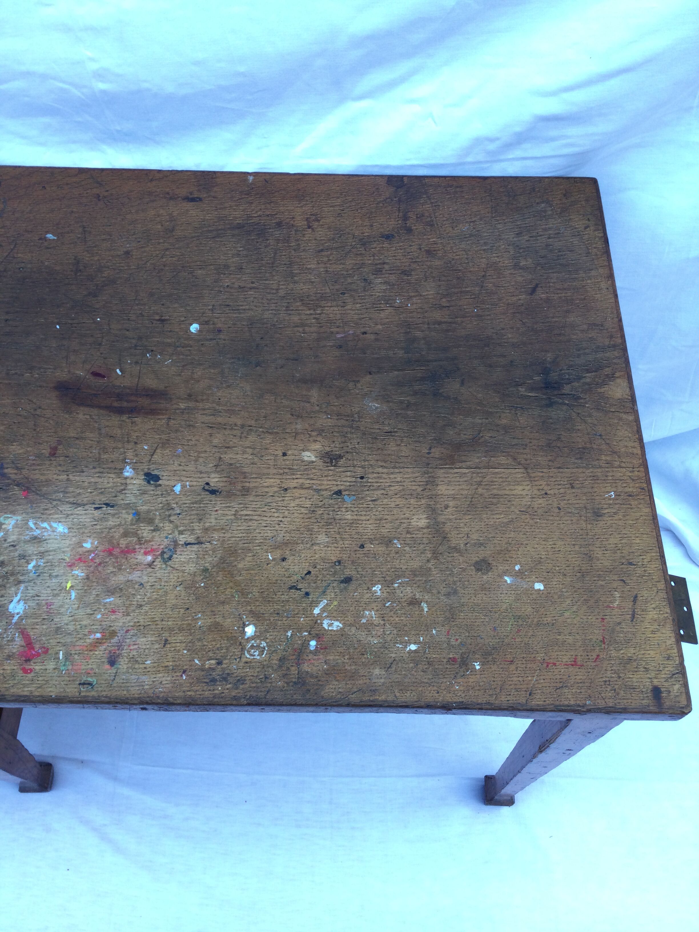 Wooden desk with three drawers