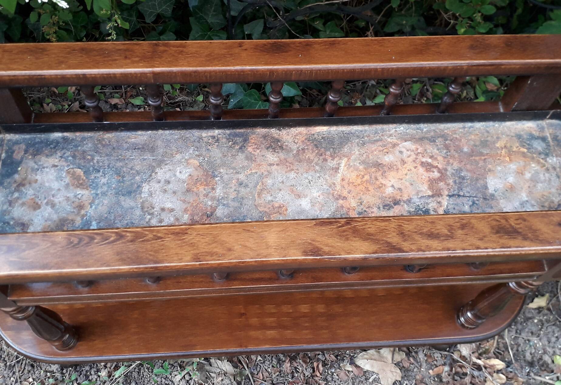 Wooden planter on wheels