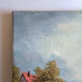 Antique oil painting. Country house - signed G. Monroe