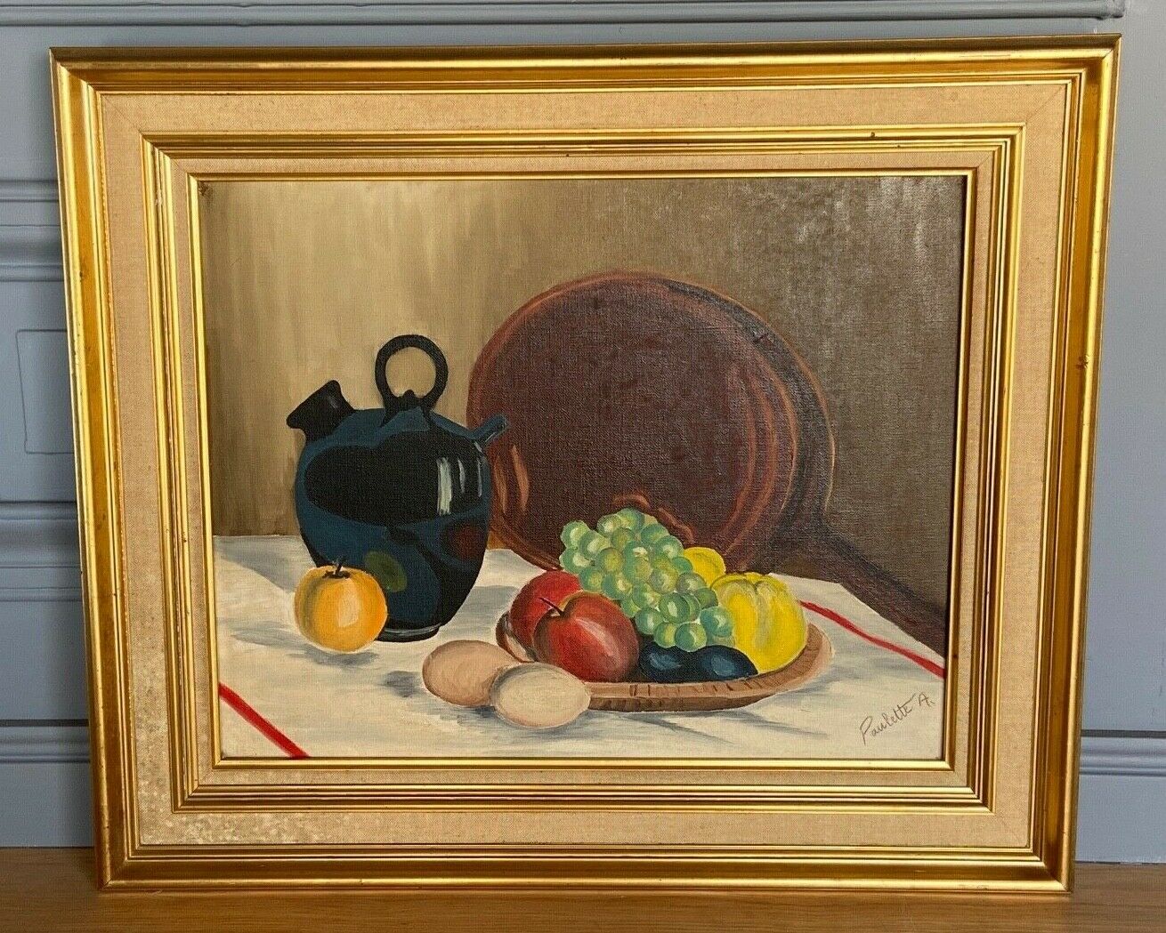 Oil on isorel by paulette a still life with xxth fruit