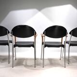 Set of four Coro dining chairs by Luigi Origlia, 1980
