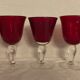 Set de 6 verres soufflés bullés rouges à pied