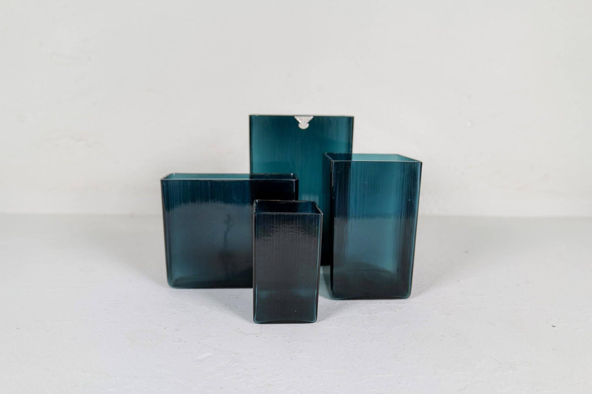 Midcentury Modern collection of ten "Ice" vases by Gullaskruf, Sweden, 1960s.
